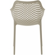 Pemberly Row Modern Taupe Outdoor Patio Dining Chair (Set of 4)