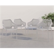Pemberly Row Modern Gray Outdoor Patio Dining Chair (Set of 4)