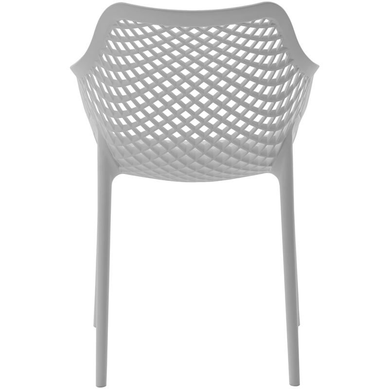 Pemberly Row Modern Gray Outdoor Patio Dining Chair (Set of 4)