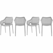 Pemberly Row Modern Gray Outdoor Patio Dining Chair (Set of 4)