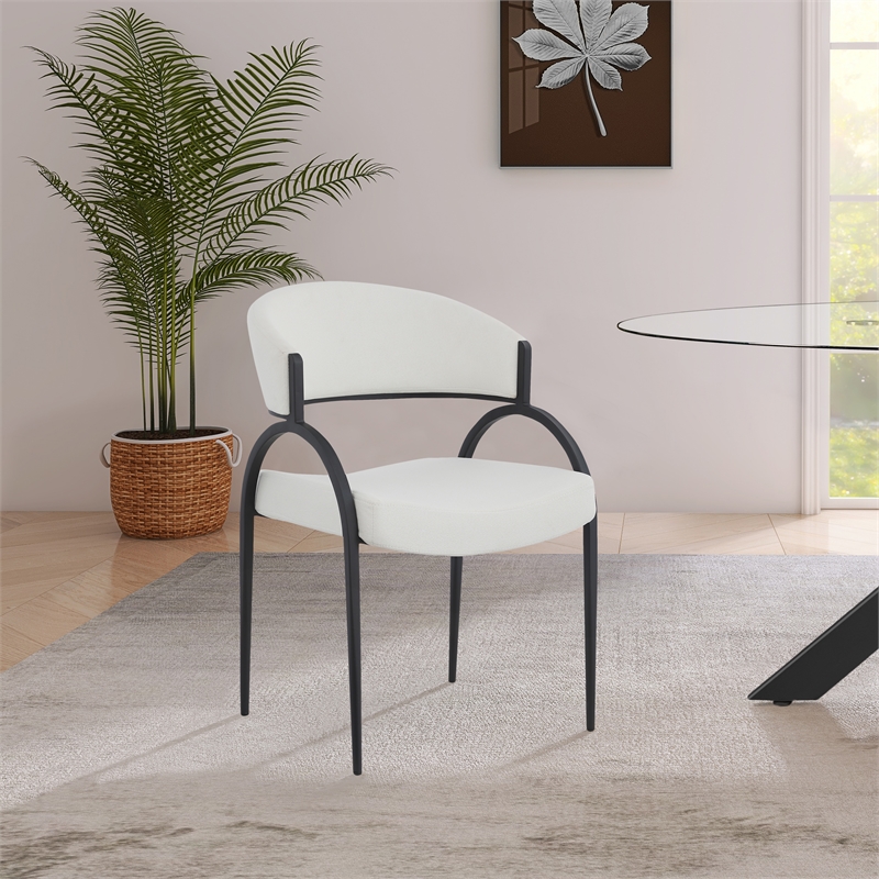Pemberly Row Modern / Contemporary Cream Dining Chair (Set of 2)