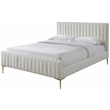 Pemberley Row Fabric White Platform Bed Rectangular Upholstered Queen 66.14