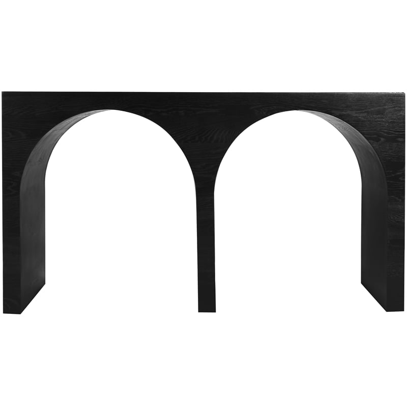 Pemberly Row Modern / Contemporary Black Finish Oak Console Table