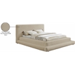 Pemberly Row Modern / Contemporary Beige Teddy Fabric King Bed