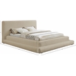 Pemberly Row Modern / Contemporary Beige Teddy Fabric King Bed