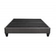 Pemberly Row King Wood and Fabric Platform Bed Frame in Stone