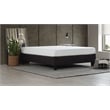 Pemberly Row King Wood and Fabric Platform Bed Frame in Stone