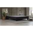 Pemberly Row King Wood and Fabric Platform Bed Frame in Stone