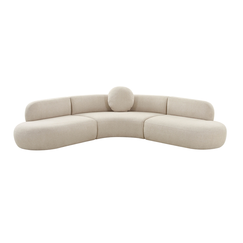 Pemberley Row Upholstered Beige Sectional Rectangular 77.5