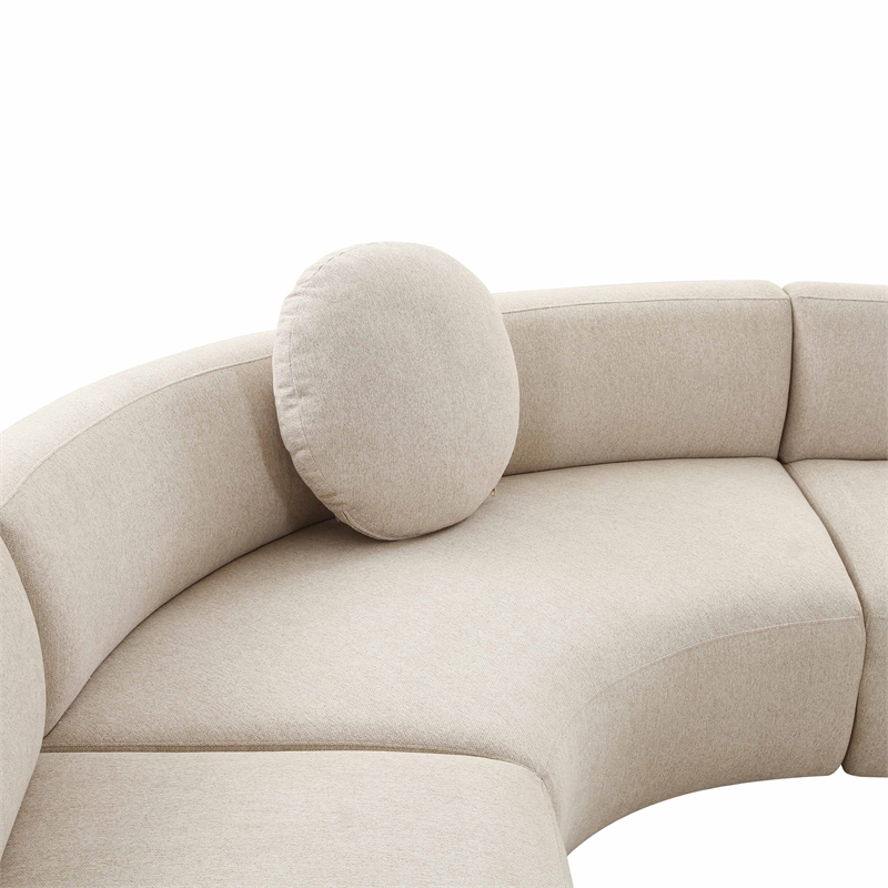 Pemberley Row Upholstered Beige Sectional Rectangular 77.5