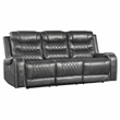 Pemberly Row 2-Piece Upholstered Power Reclining Sofa Set in Gray