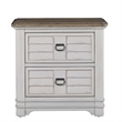 Pemberly Row White-Washed Wood Farmhouse Style Two Drawer Nightstand
