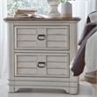 Pemberly Row White-Washed Wood Farmhouse Style Two Drawer Nightstand