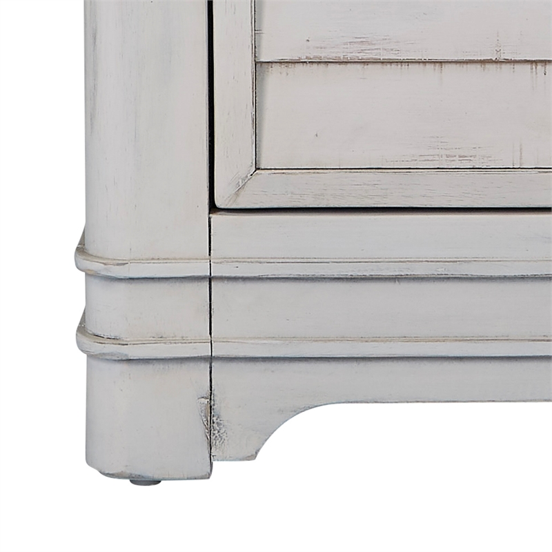 Pemberly Row White-Washed Wood Farmhouse Style Two Drawer Nightstand