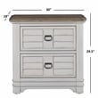 Pemberly Row White-Washed Wood Farmhouse Style Two Drawer Nightstand