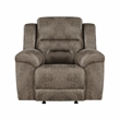 Pemberly Row Polished Microfiber Upholstered Rocker Reclining Chair in Brown