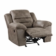 Pemberly Row Polished Microfiber Upholstered Rocker Reclining Chair in Brown