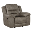 Pemberly Row Polished Microfiber Upholstered Rocker Reclining Chair in Brown