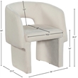 Pemberly Row Modern Cream Fabric Dining Chair / Accent Chair