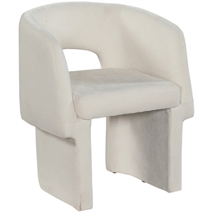 Pemberly Row Modern Cream Fabric Dining Chair / Accent Chair