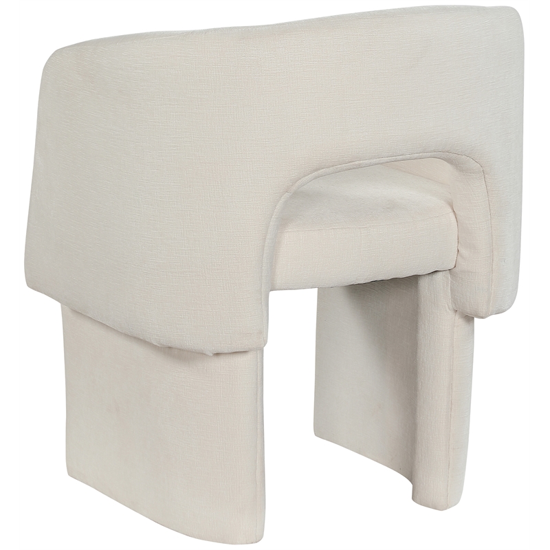 Pemberly Row Modern Cream Fabric Dining Chair / Accent Chair