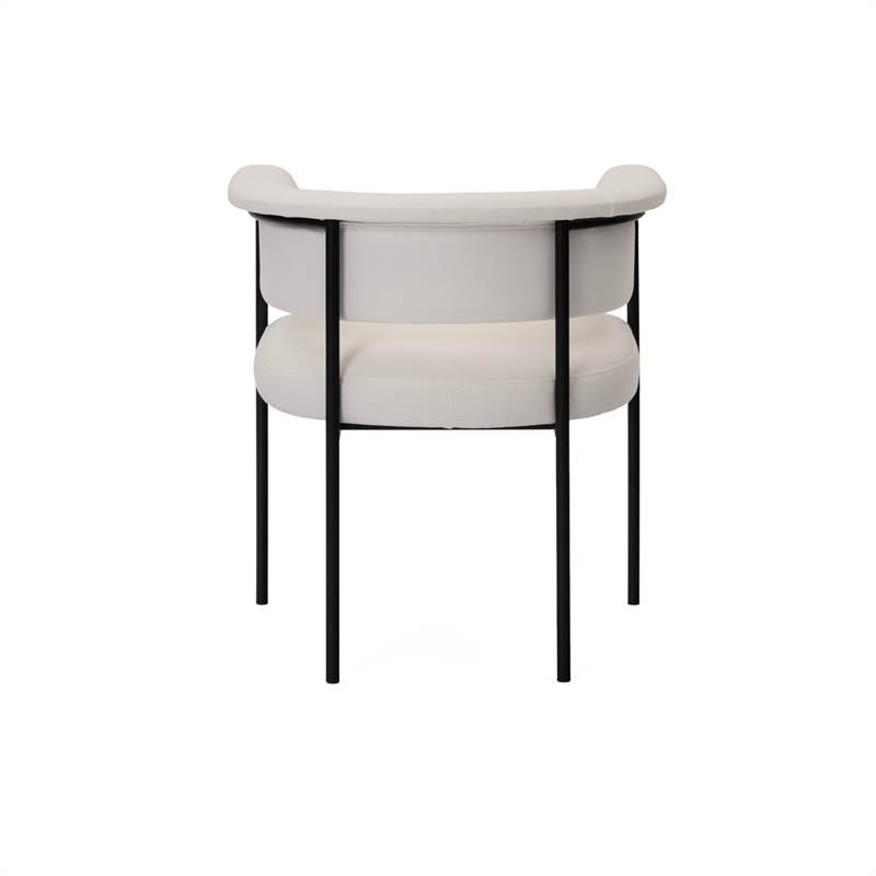 Pemberly Row Contemporary Cream Performance Linen Dining Chair