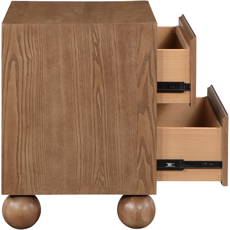 Pemberley Row Solid Ash Wood Walnut Brown Night Stand Rectangular Natural Wood Grain Variation 21
