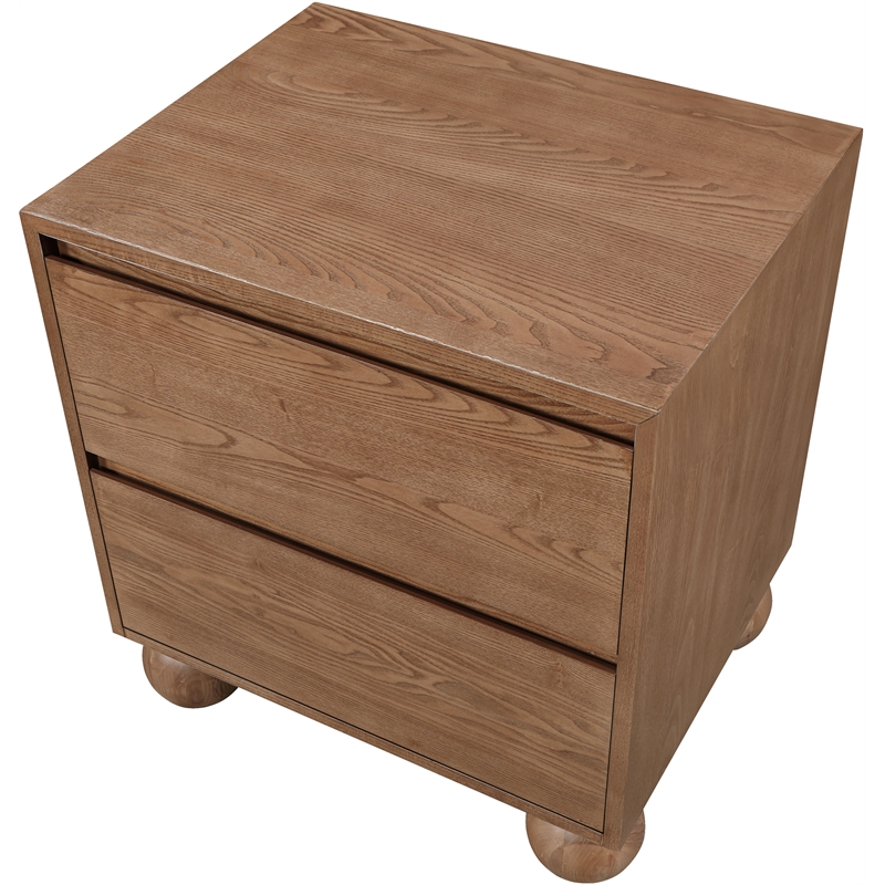 Pemberley Row Solid Ash Wood Walnut Brown Night Stand Rectangular Natural Wood Grain Variation 21