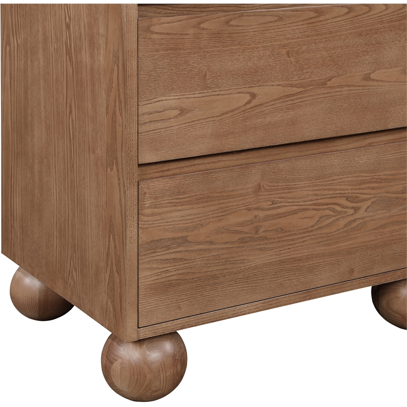 Pemberley Row Solid Ash Wood Walnut Brown Night Stand Rectangular Natural Wood Grain Variation 21