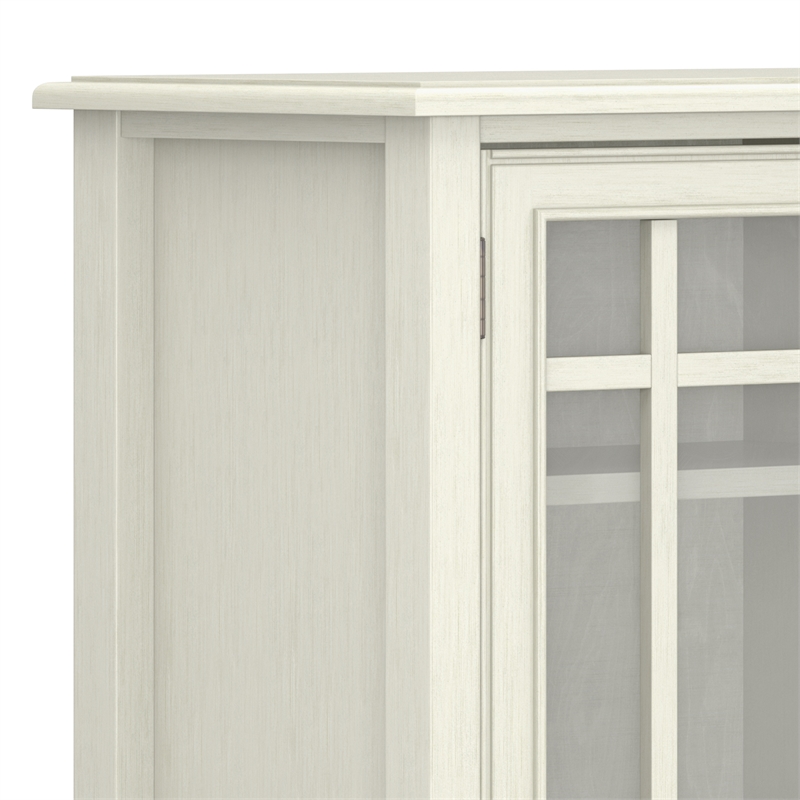 Pemberly Row Modern Solid Wood Storage Cabinet in Antique White