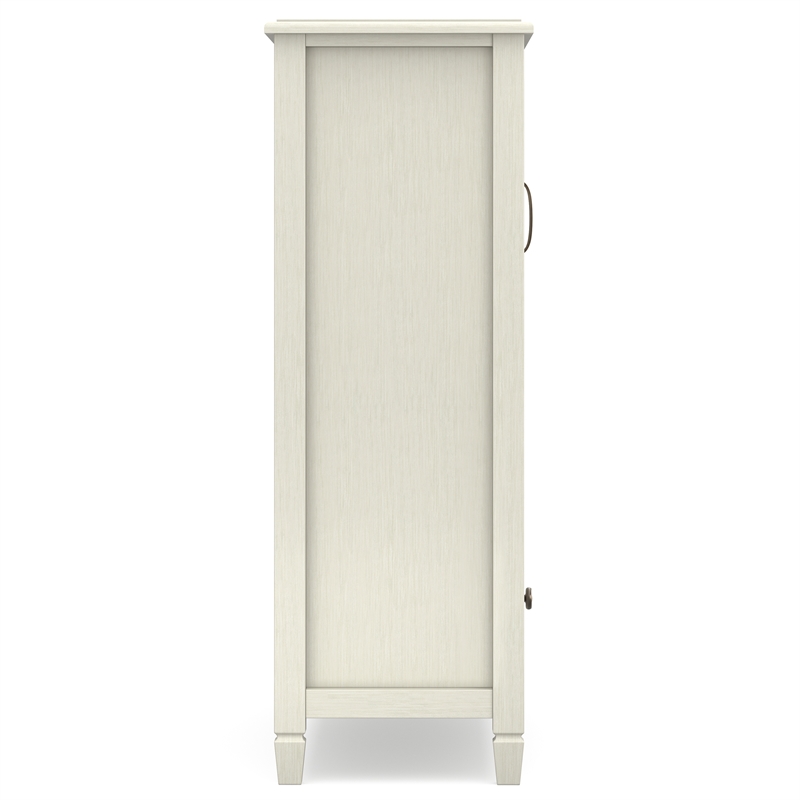Pemberly Row Modern Solid Wood Storage Cabinet in Antique White