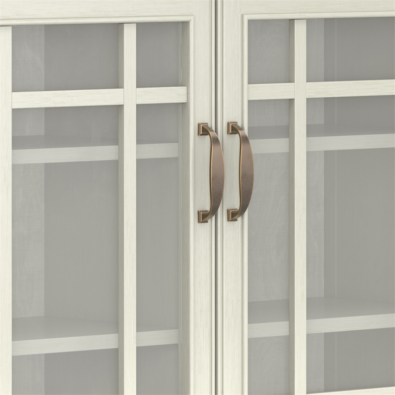 Pemberly Row Modern Solid Wood Storage Cabinet in Antique White