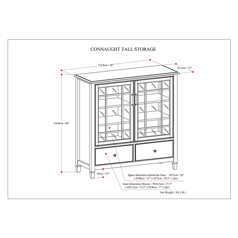 Pemberly Row Modern Solid Wood Storage Cabinet in Antique White