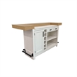 Pemberly Row Modern Wood Bar with Quartz Insert in White/Natural