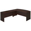 Pemberly Row 72W Bow Front L Desk with 60W Return in Mocha Cherry