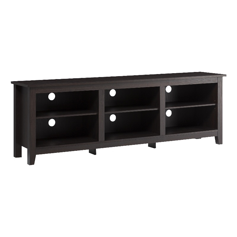 Pemberley Row MDF Espresso TV Stand Rectangular Adjustable Shelving 70