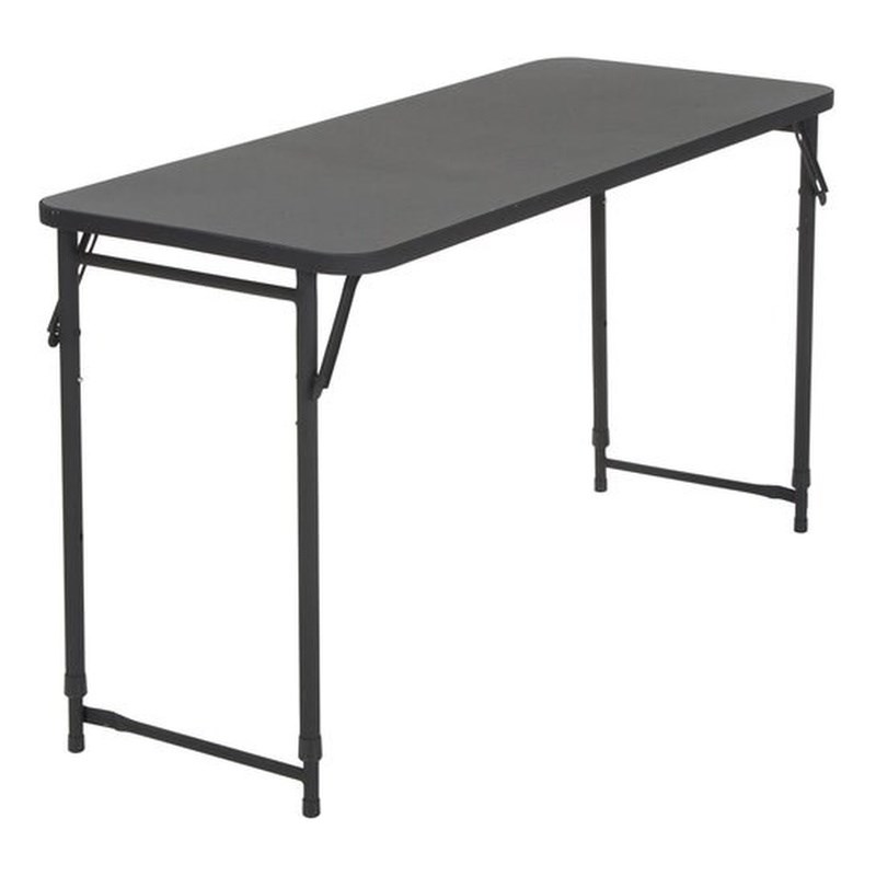 Pemberley Row PVC Black Folding Table Rectangular Adjustable Height 48