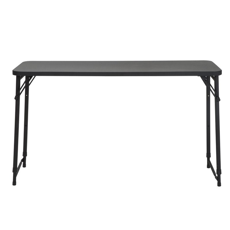 Pemberley Row PVC Black Folding Table Rectangular Adjustable Height 48