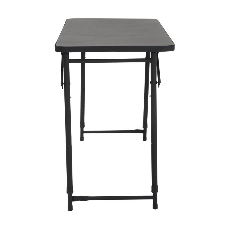 Pemberley Row PVC Black Folding Table Rectangular Adjustable Height 48