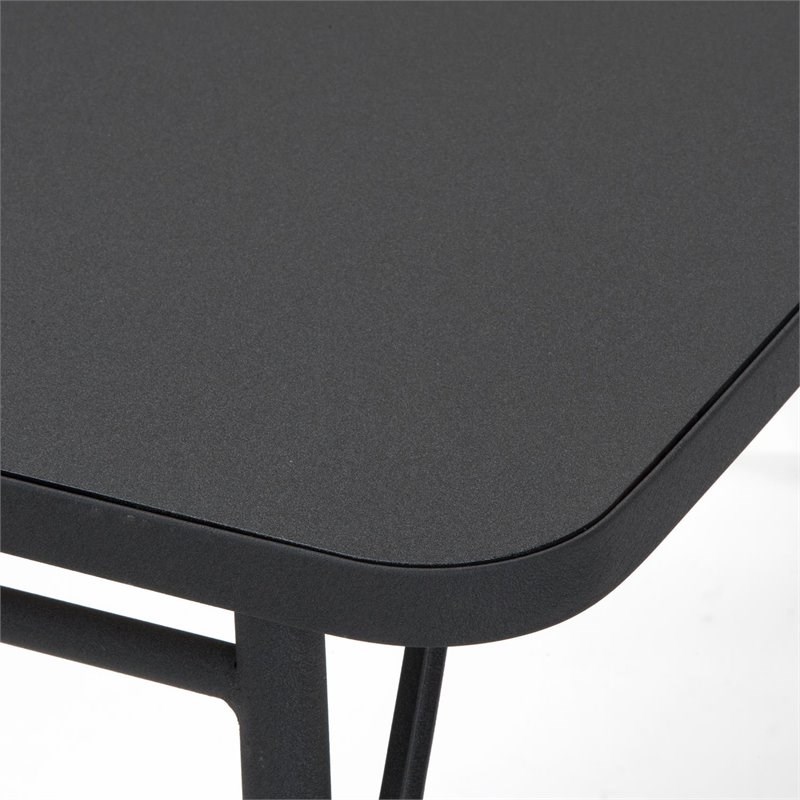 Pemberley Row PVC Black Folding Table Rectangular Adjustable Height 48