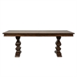Pemberly Row Modern 7 Piece Trestle Dining Set in Brownstone