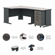 Pemberly Row Engineered Wood 48W Corner Desk w/ 36W Return & Mobile File - White