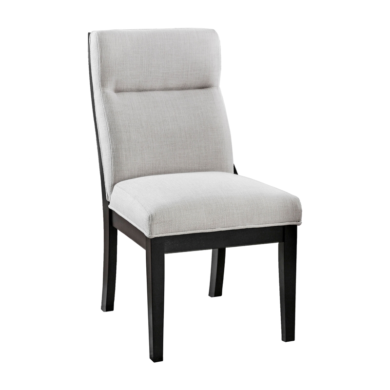 Pemberly Row Fabric Padded Dining Side Chair in Beige (Set of 2)