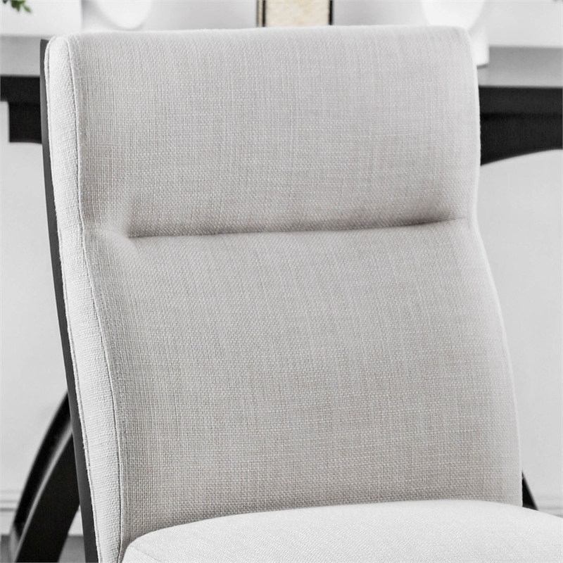 Pemberly Row Fabric Padded Dining Side Chair in Beige (Set of 2)