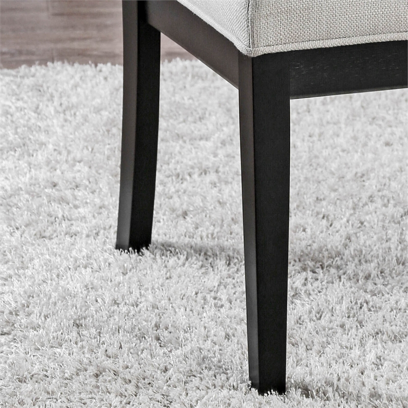 Pemberly Row Fabric Padded Dining Side Chair in Beige (Set of 2)