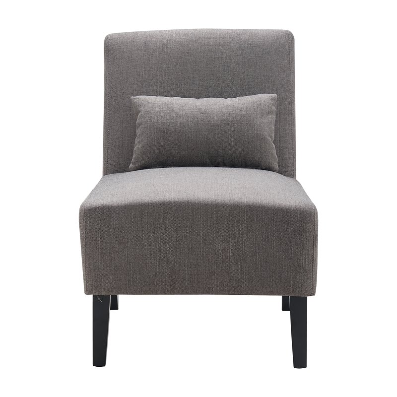 Pemberly Row Modern / Contemporary Slipper Chair Gray Finish