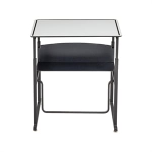 Pemberly Row Modern / Contemporary Adjustable Height Stainless Steel Desk