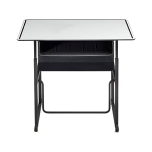 Pemberly Row Modern / Contemporary Adjustable Height Stainless Steel Desk