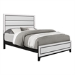 Pemberly Row Contemporary White Wood Panel Headboard Full Bed