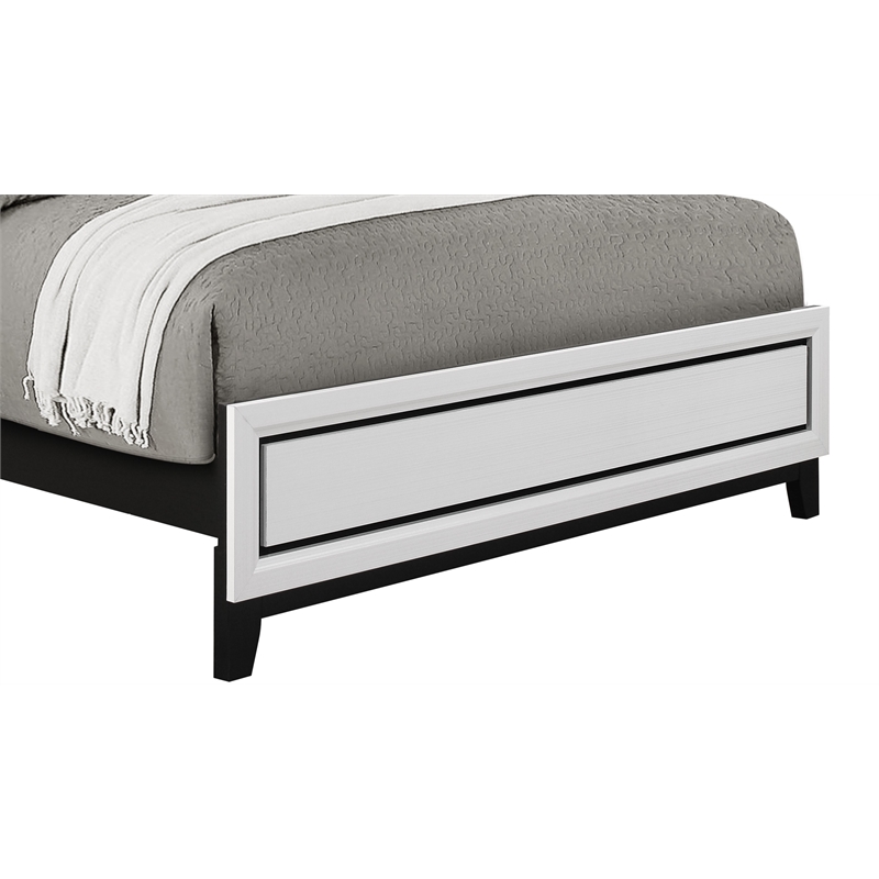 Pemberly Row Contemporary White Wood Panel Headboard Full Bed